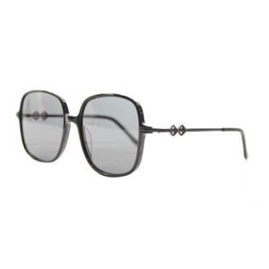 KAREN WAZEN BLACK SQUARE PLASTIC FRAME SUNGLASSES